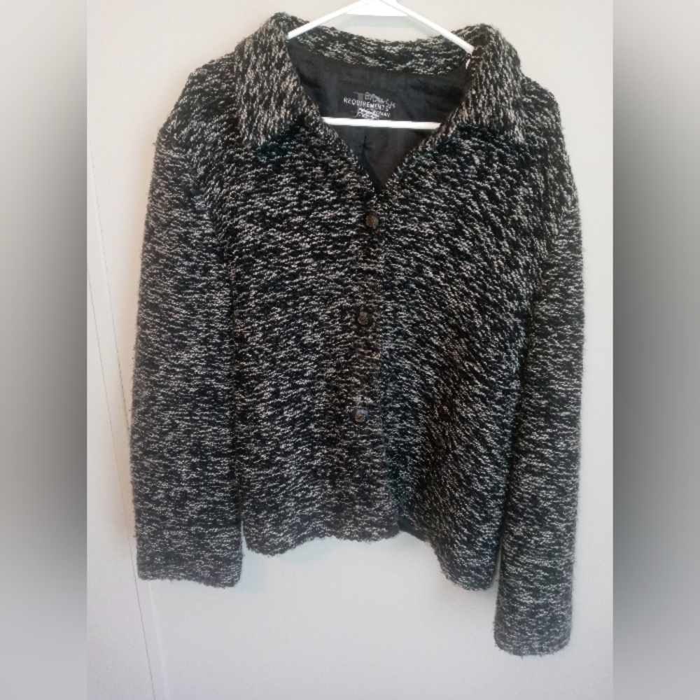 Requirements women's size 18w tweed button front long sleeve blazer